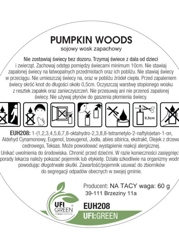 Perfumowany wosk zapachowy Pumpkin Woods 60 g 1