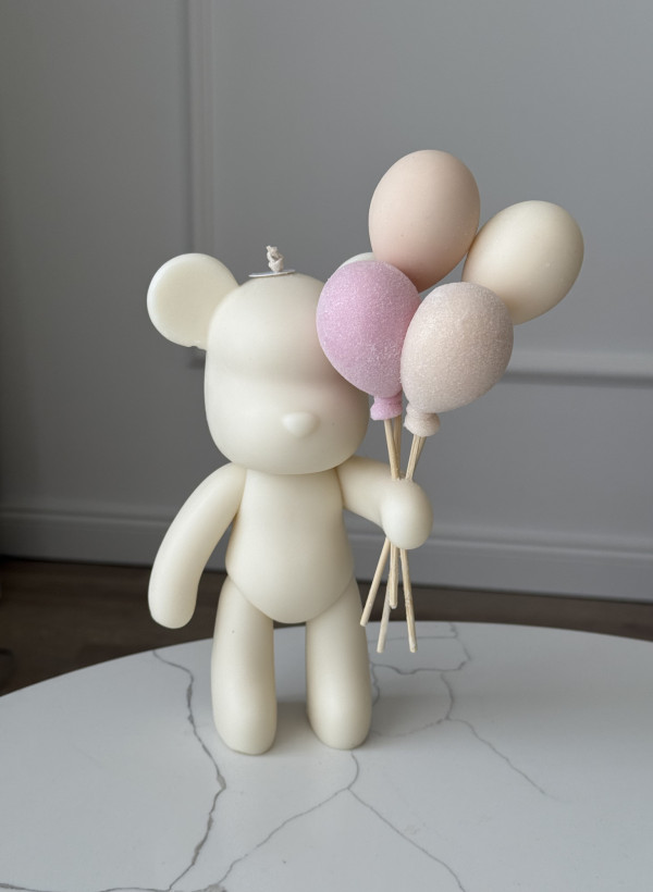 Uroczy miś| trzymający pastelowe balony| chrzest | urodziny| Baby shower| 1